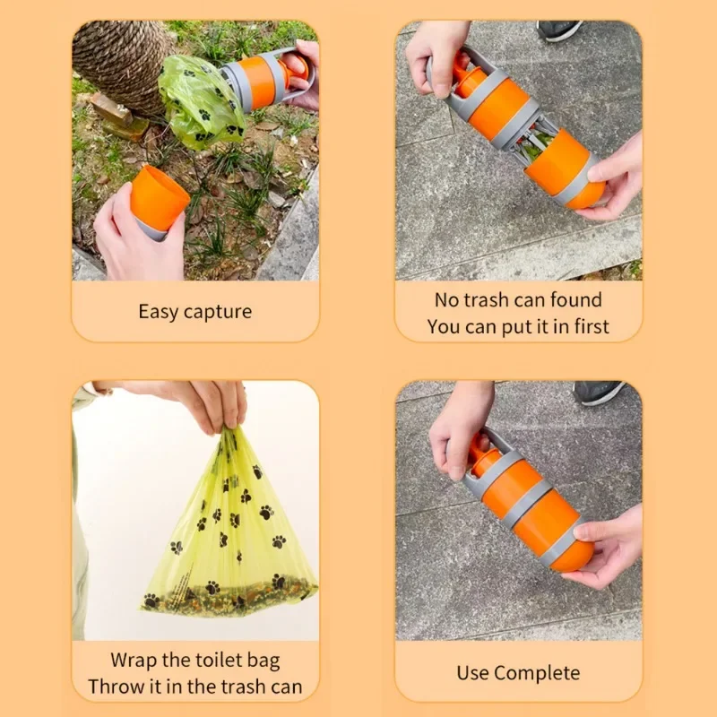 Pet Dog Poop Scooper Portable Dog Poop Pickup Suitable for Outdoor Walking Pet Waste Bag Refill Roll Pet Cleaning Supplies