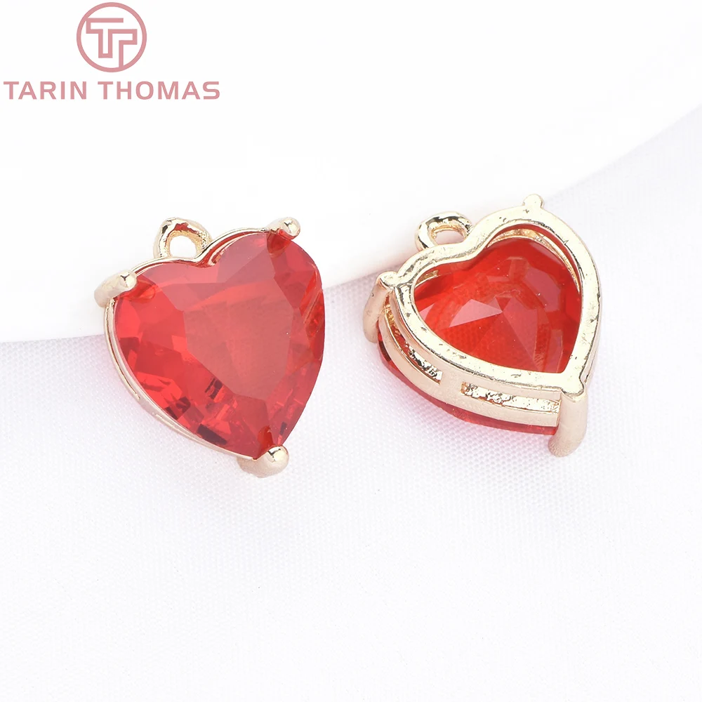 (9598) 10 قطعة 12x15 مللي متر الشمبانيا الذهب اللون النحاس مع الزركون على شكل قلب المعلقات سحر جودة عالية DIY بها بنفسك صنع المجوهرات النتائج #6