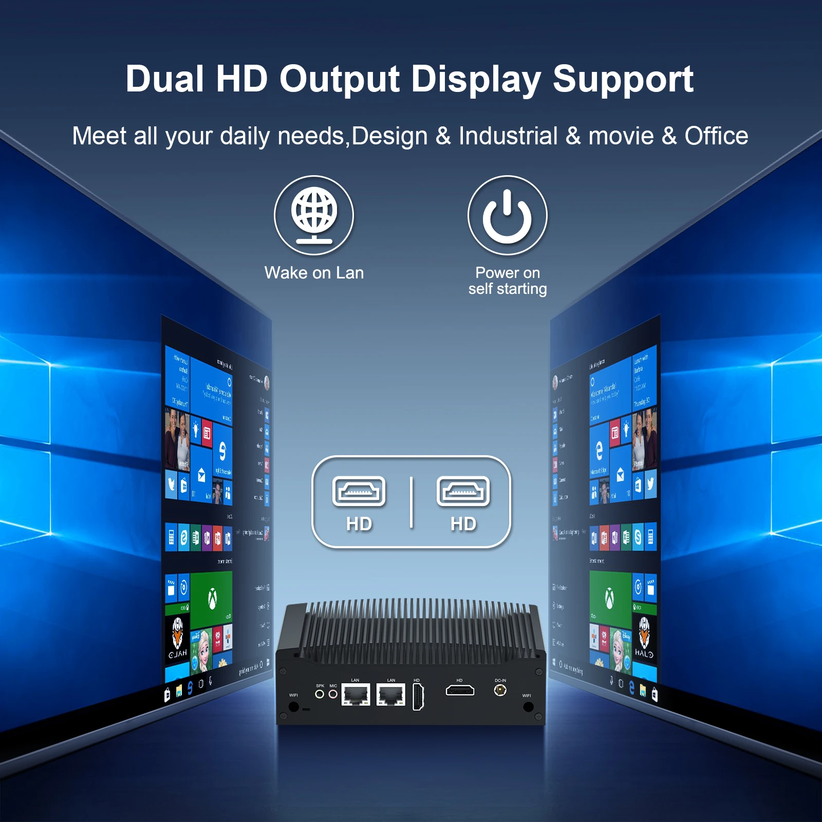 

HYSTOU 8th Fanless Industrial Mini Pc 2xRS232 Com Port 4K Intel Core i7 8665U Windows 10 Pro USB Audio Device Computer ‎ ‎ ​