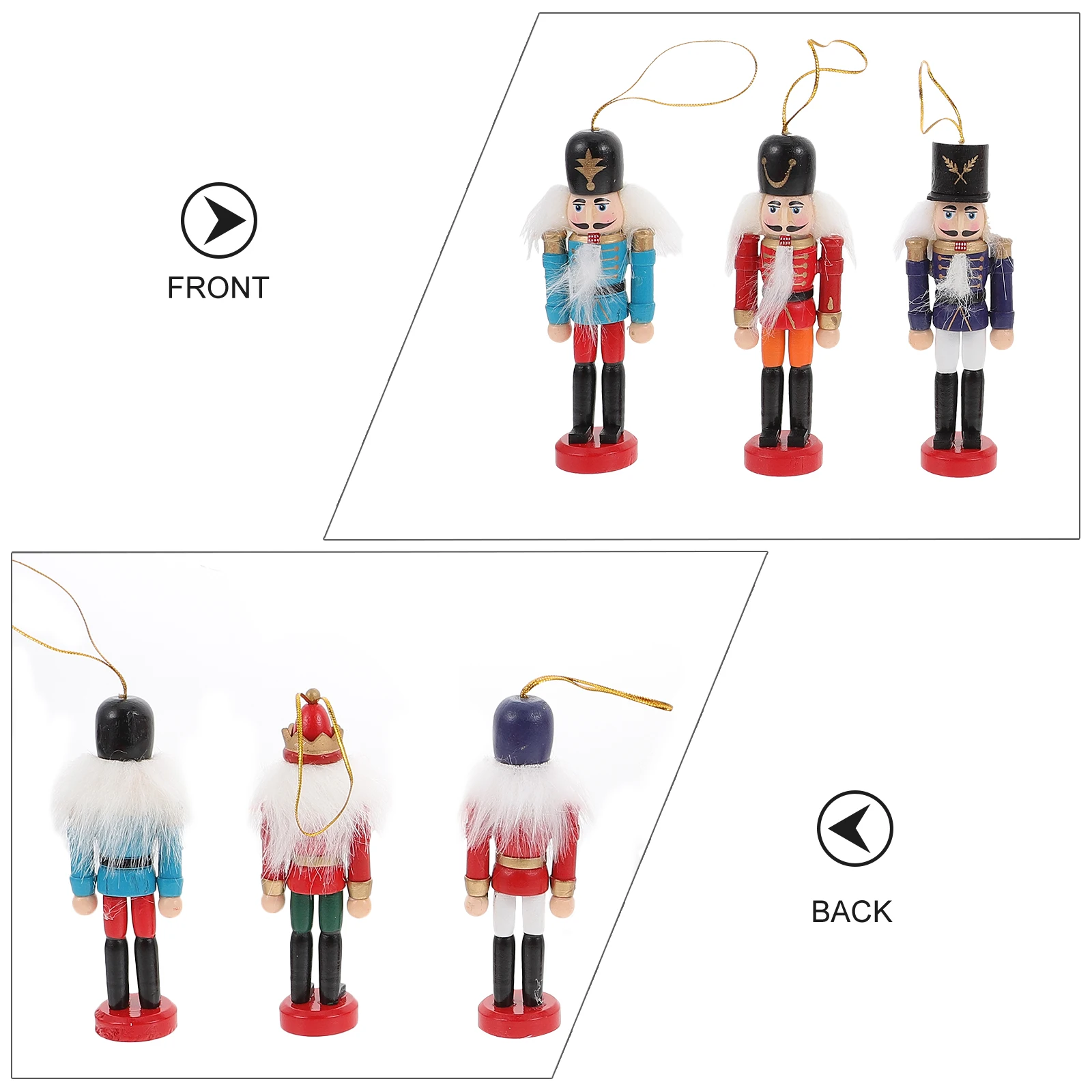 

1 set Wooden Nutcracker Decor Walnut Soldier Crafts Desktop Ornament Festive Decoration Premium Wooden Adornment Smooth