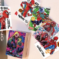 64pcs Marvel Spider-Man Gwen Miles Morales Anime Cartoon Hand-painted Graffiti Stickers Cool Waterproof Decorative Stickers Toy