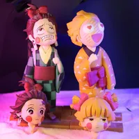 Anime Kimetsu no Yaiba Figurines Demon Slayer Action Figures Cute PVC Model Kits Toys Kawaii Miniatures Ornaments Garage Kits