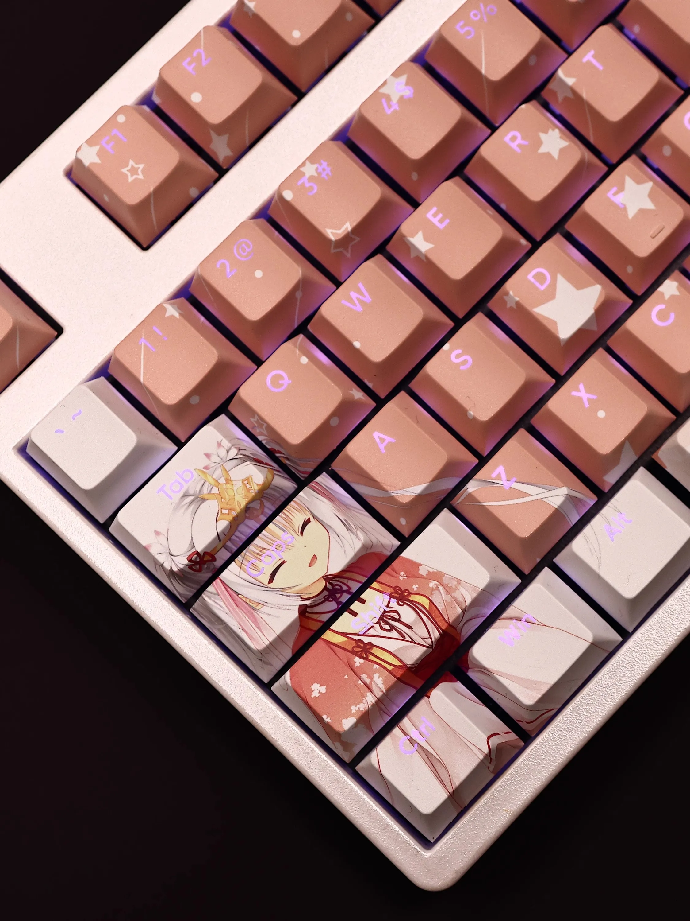 108 Keys/set Chaowu Fangnai Keycap PBT Dye Subbed Backlit Keycaps Anime Key Caps For ANSI 61 87 104 108 Keyboard