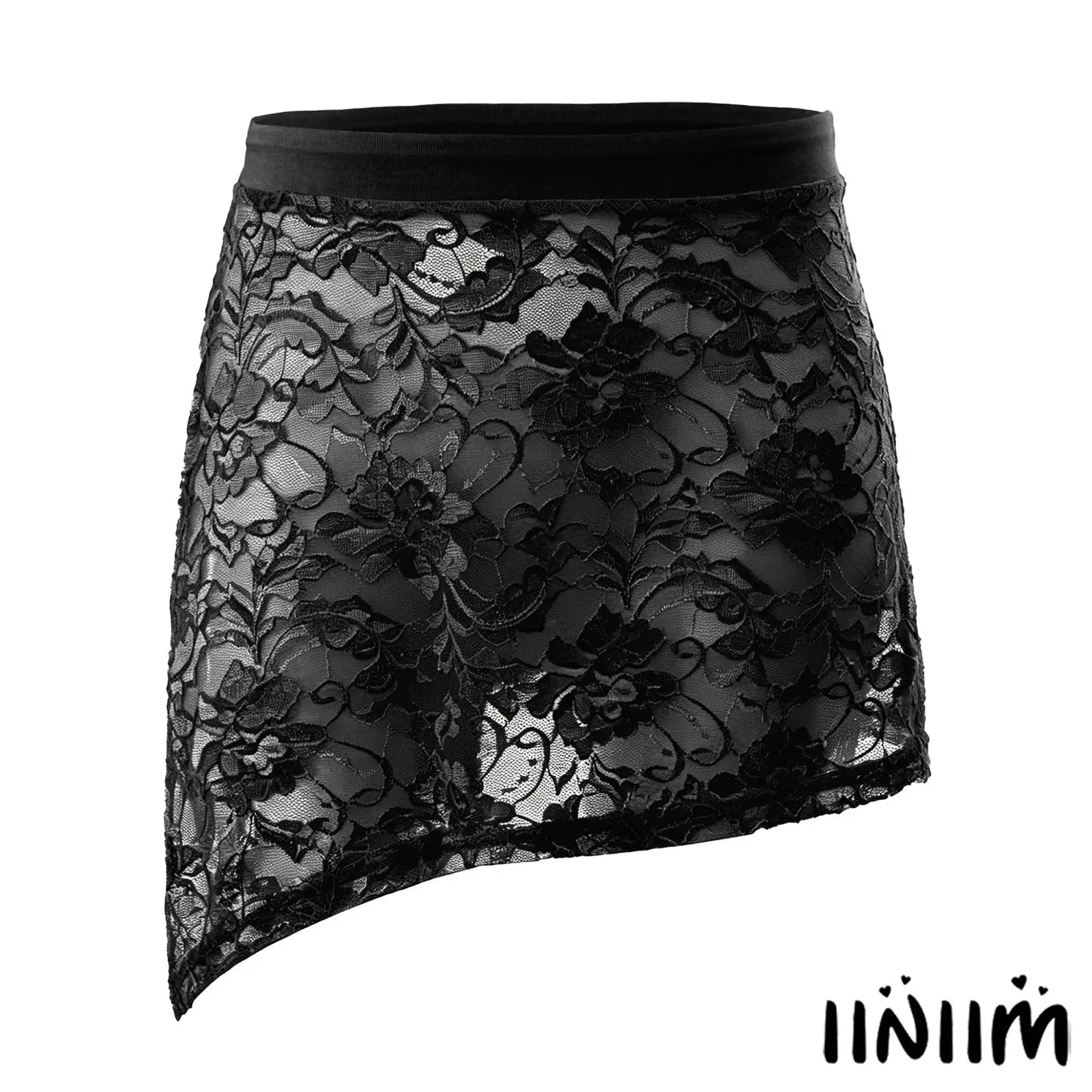 

Kids Girls Lace Ballet Yoga Skirt Elastic Waistband Side Split Skirt for Figure Skating Dance Rehearsal Practice Performance