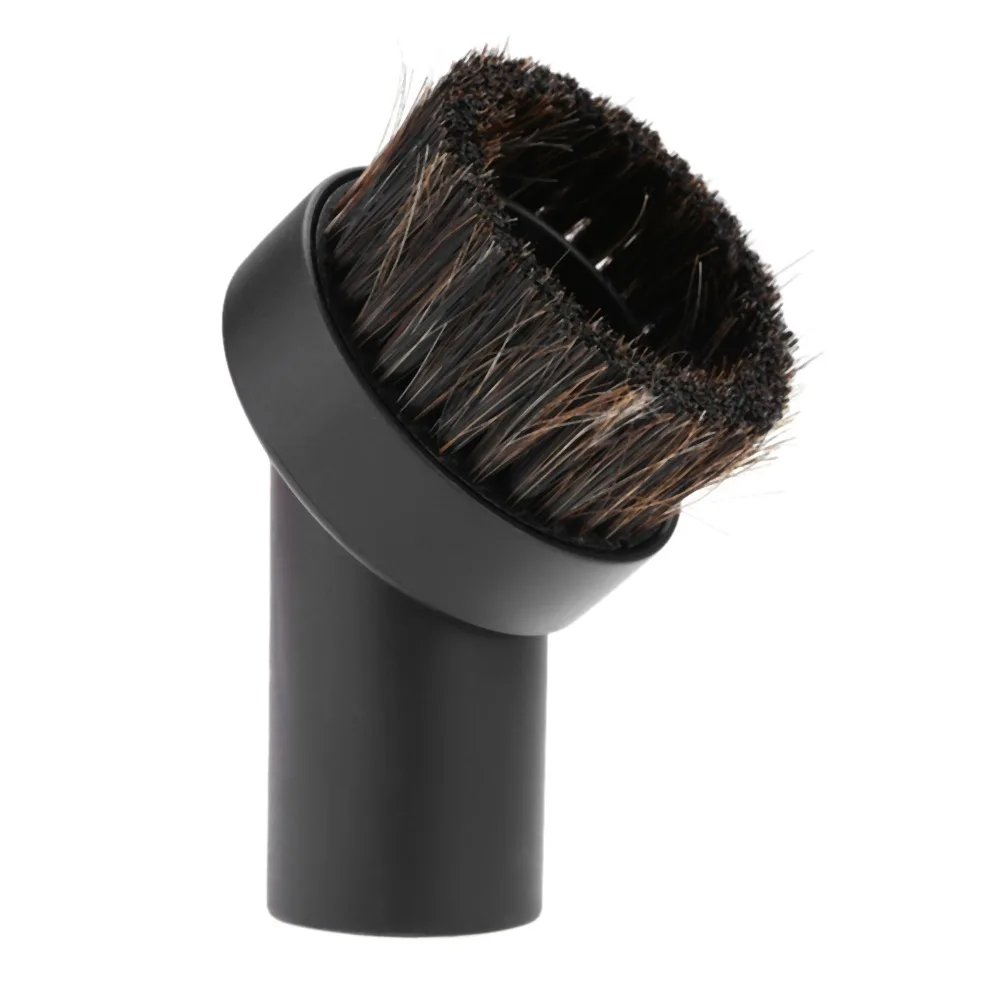 Efficient 32mm Diameter Vacuum Cleaner Brush Soft Bristle Horsehair Round Vacuum Attachment Dust Brush Head Cleaning Blinds