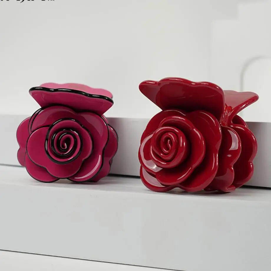 Luxury Handmade Hair Claw Clip for Women Girls Charms Flower Hair Accessory Ornament Jewelry, Tiara for Office Career Christmas