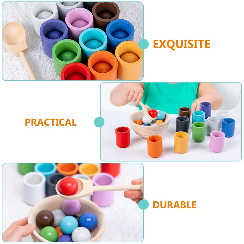 Juguetes y tazas de conteo de bolas Montessori, juego de cuentas de colores, clasificación y apilamiento para niños