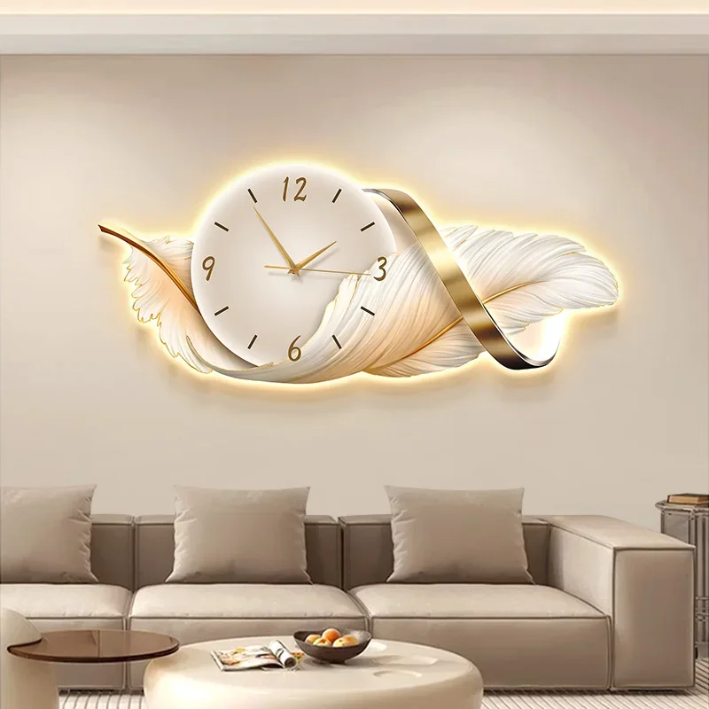 Cute With Light Modern Wall Clock Luxury Modern Art Digital Wall Clock Kitchen Design Orologio Da Parete Decoration Living Room