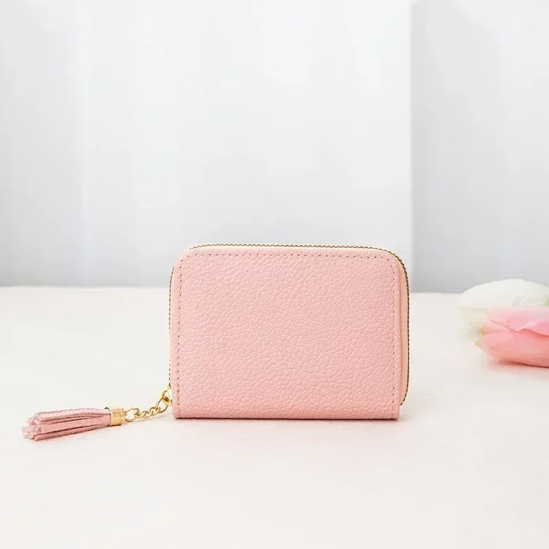 Women\'s Tassel Wallet Fashion PU Leather Zipper Mini Wallets Coin Money Pouch Purse ID Credit Card Holder Short Clutch for Girls