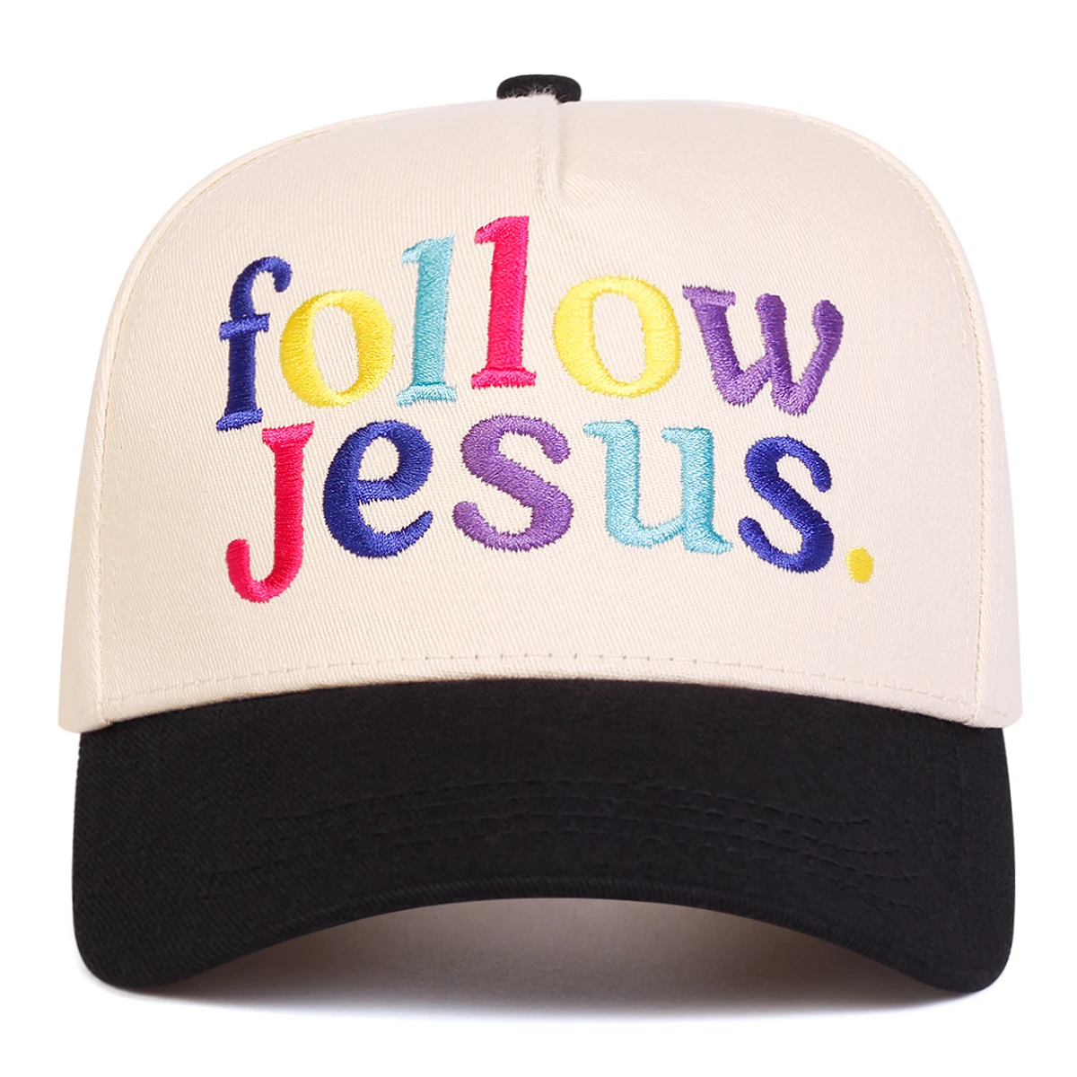 Unisex-Baseballmützen mit Aufschrift „FOLLOW JESUS“ mit Buchstabenstickerei, für Frühling und Herbst, verstellbare Freizeithüte für den Außenbereich, Sonnenschutzhut, Sportmütze – Detail 2