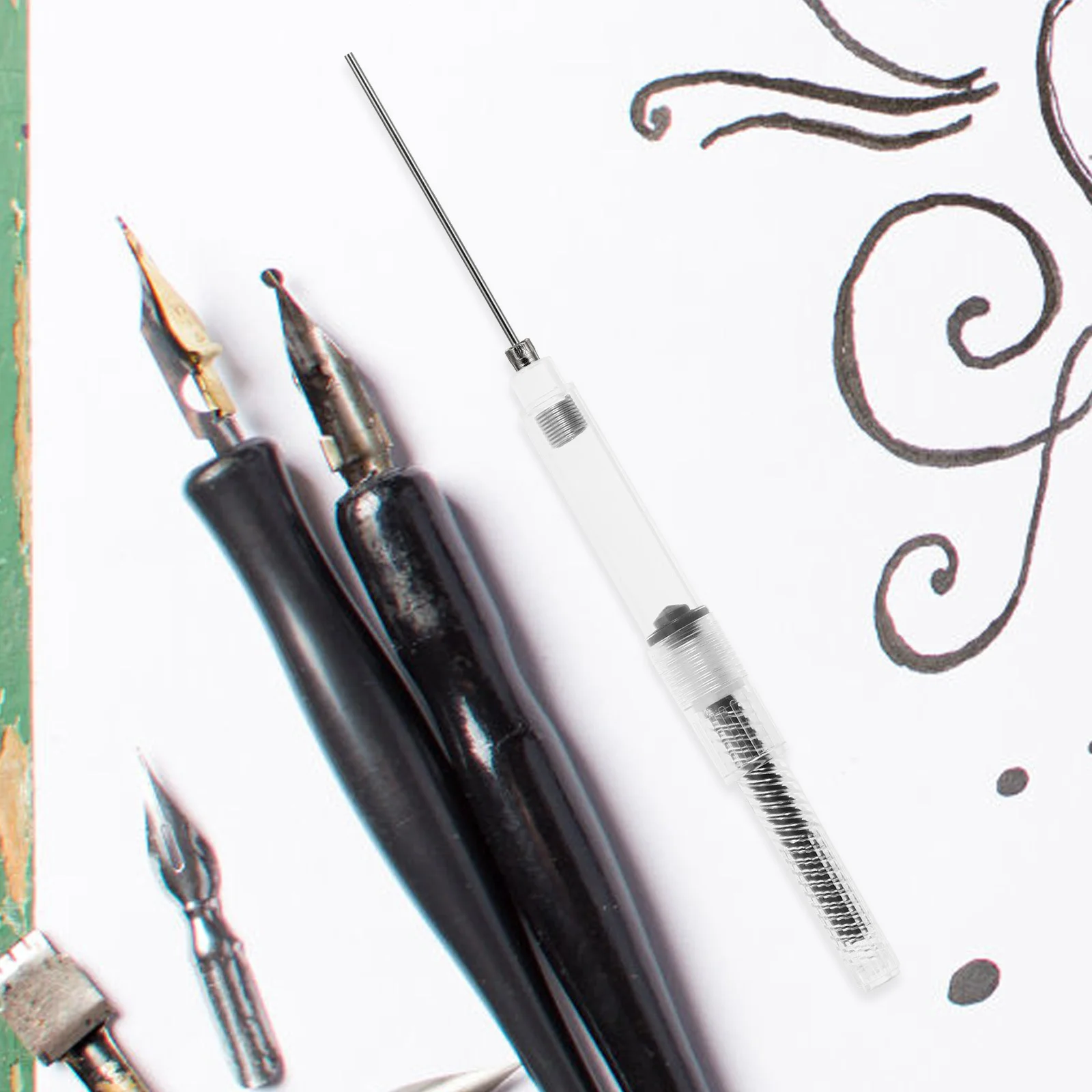 

10pcs Absorber For Fountain Pen Reusable Plastic Ink Fill Assistant Lightweight Pen Ink Converter Tool Office School