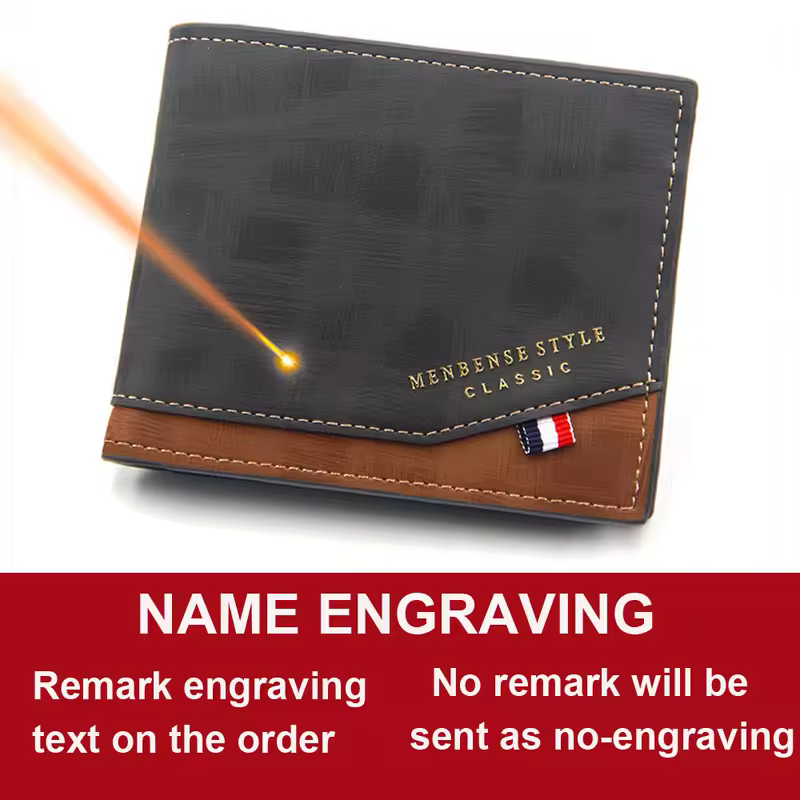 Free Name Engraving Men Wallets Slim Coin Pocket Photo Holder New Short Small Male Wallet Card Holder Frosted Leather Men Purses - Image 7