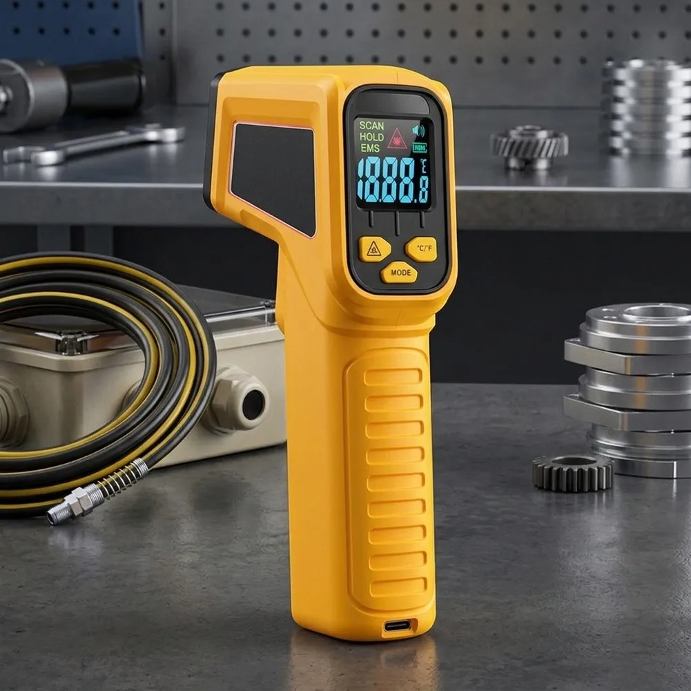 165*95*40mm Rechargeable Thermometer Fast Response Thermometer Temperature Range -50 To 800 Adjustable Emissivity Function