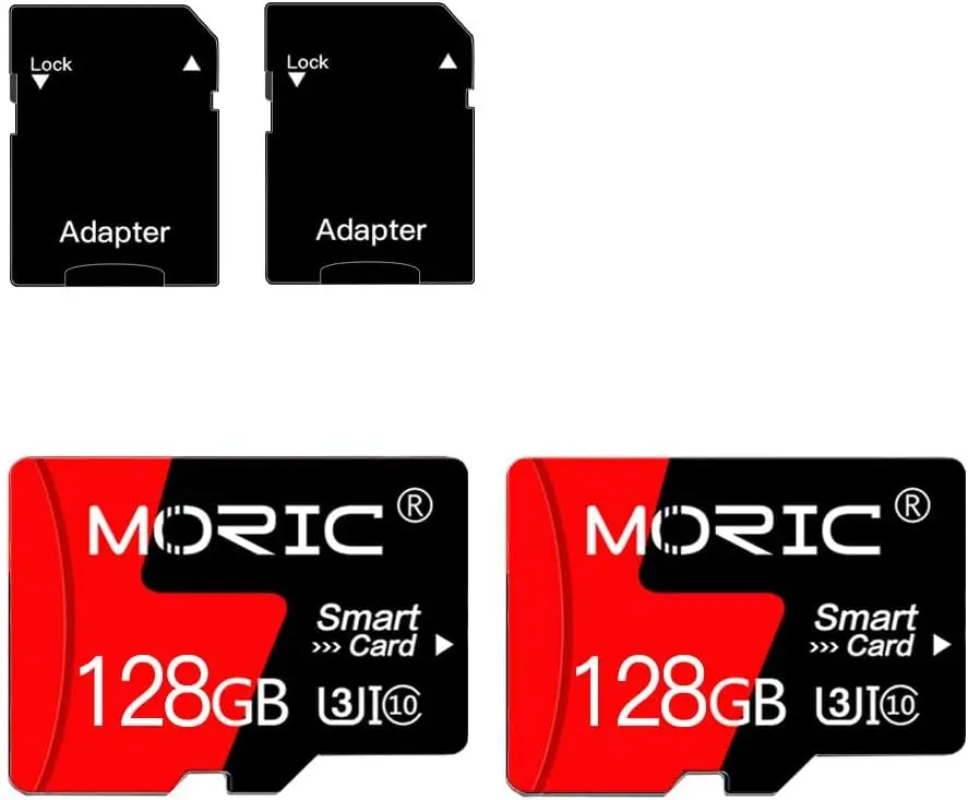 

Комплект из 2 карт Micro SD на 128 ГБ с адаптером, высокоскоростные C10 A1 для камеры/видеорегистратора/смартфона/планшета/дрона