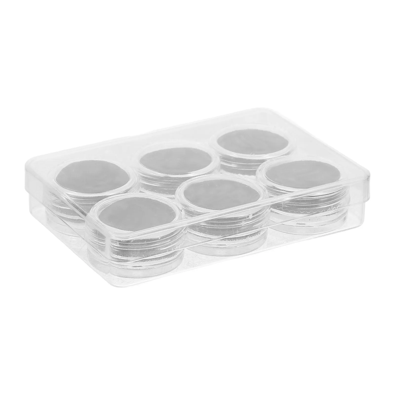 

1Set Ultra-Small Clear Acrylic Storage Box Threaded Lid Gemstone Display Case Jewelry Organizer Compact Display Holder