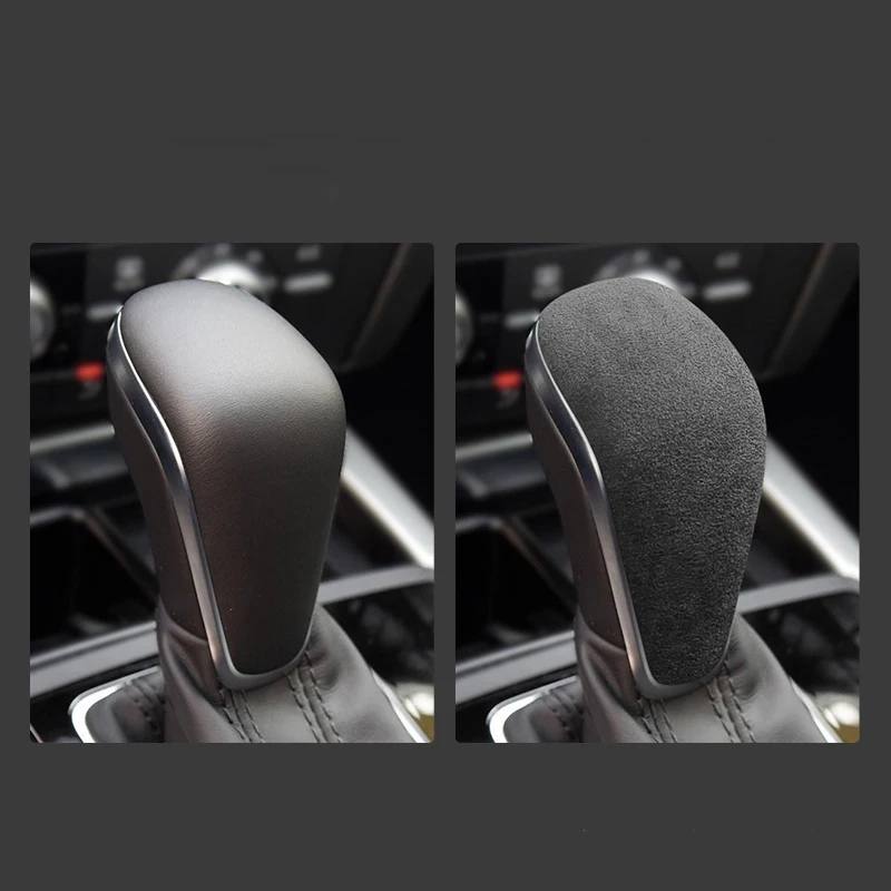 Adhesvie Attchment Suede Car Gear Shift Knob Cover Shell for Audi A6 A6L A7 2016 2017 2018 Auto Accessories Gear Handle Case