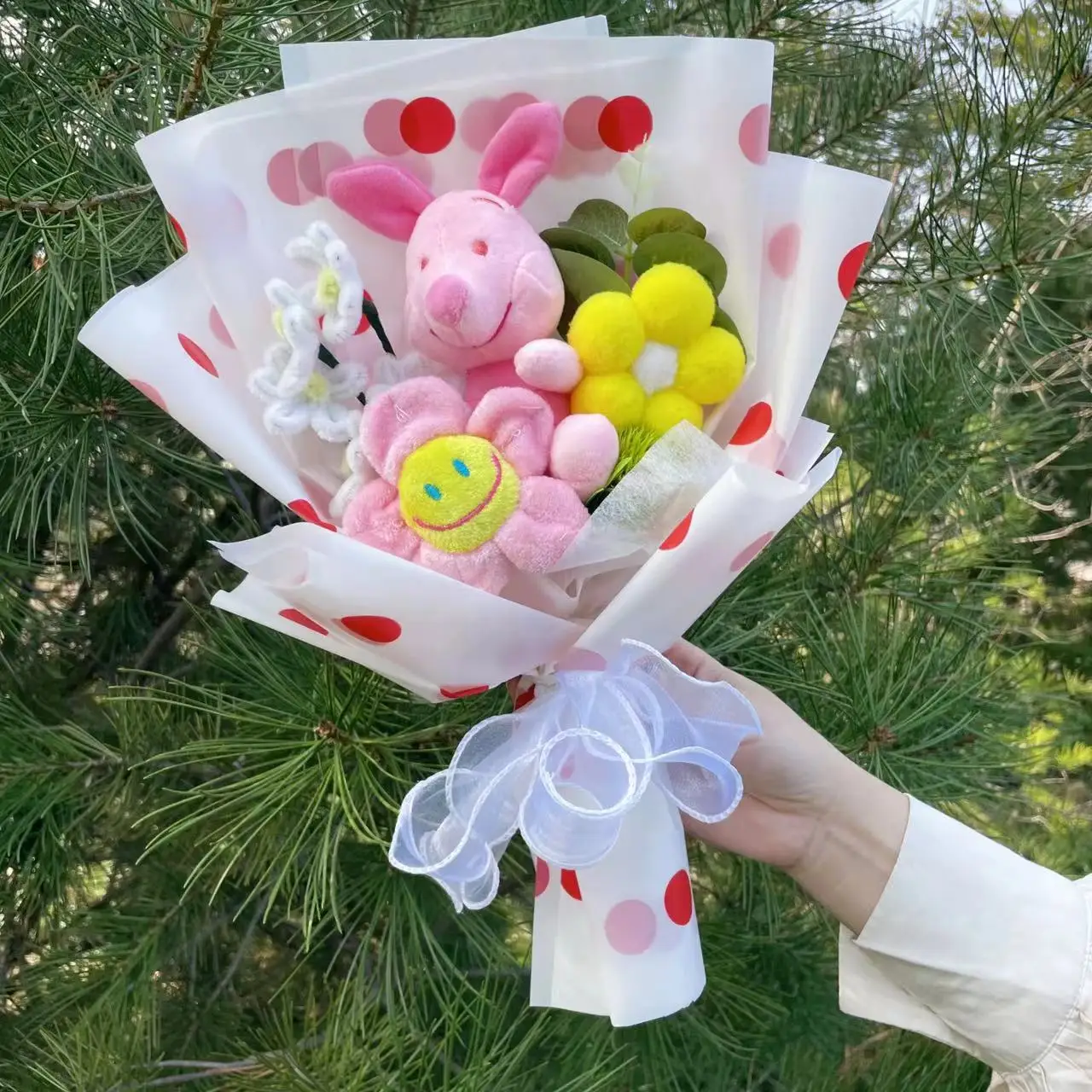 Cartoon Anime Winnie Eeyore Bouquet Stuffed Animals Flower Bouquet Home Decoration Valentine Christmas Gifts