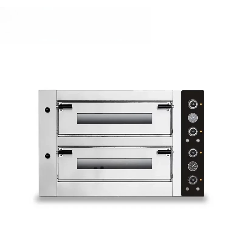 Professional and efficient 2-story 4-tray commercial pizza oven brand new restaurant food store retail baking deck oven