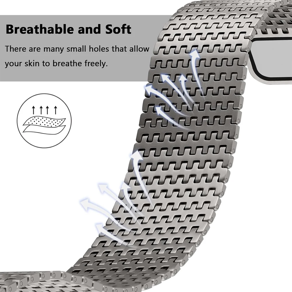 Титановый ремешок-петля для Apple Watch, ремешок 46 мм, 49 мм, 45 мм, 44 мм, 42 мм, магнитный браслет correa, браслет iWatch series 10 9 8 7 6 5 4 SE Ultra