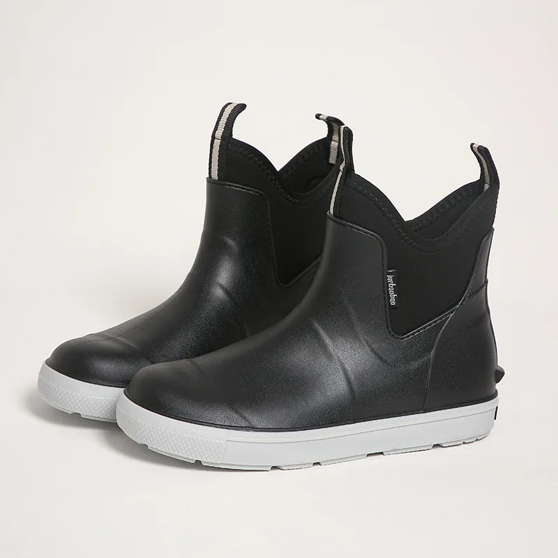 Men's Rain Shoes Short Outdoor Waterproof Shoes Non Slip Wading Shoes Flat Bottom Rain Boots Men Fishing Shoe view 3