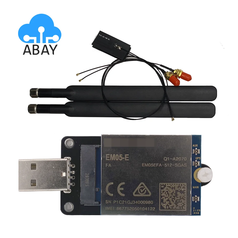 EM05-E EM05EFA-51-SGAS FDD-LTE/TDD-LTD 4G LTE Cat4 1500Mbps IoT Module + M.2 NGFF to USB Adapter + IPEX 4th FPC Antenna