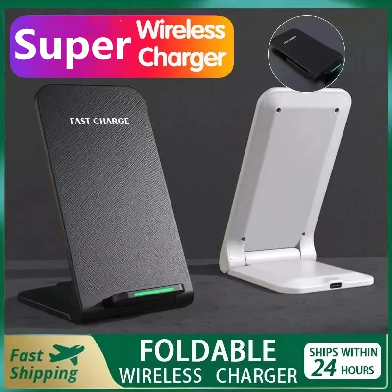 Foldable Wireless Charger Stand Pad Fast Charging For iPhone 15 14 13 12 11 XS XR Samsung S21 S20 S8 Huawei Qucik Charger