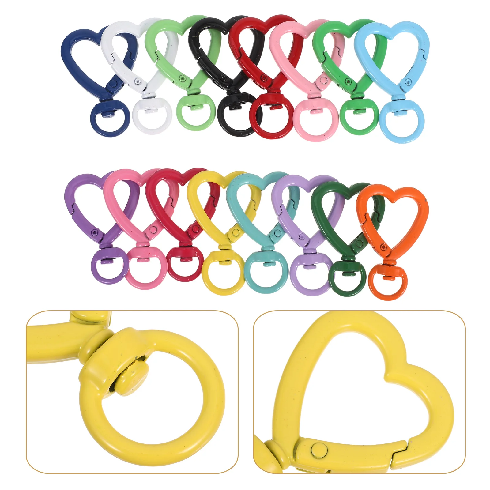 

16Pcs Heart Keychain Clip Zinc Alloy Lobster Claw Clasps Swivel Spring Snap Hook for DIY Jewelry Making Accessories