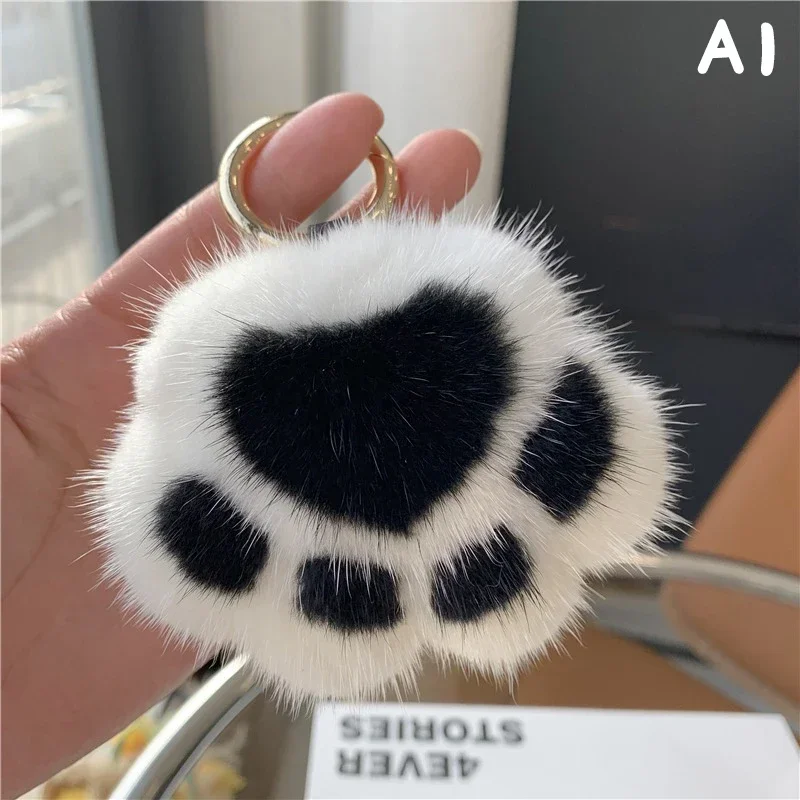 Porte-clés griffe de chat en fausse fourrure Kawaii, pendentif en peluche, breloque à la mode, porte-clés de voiture, pendentif de sac, cadeau de fête, bijoux, jouet