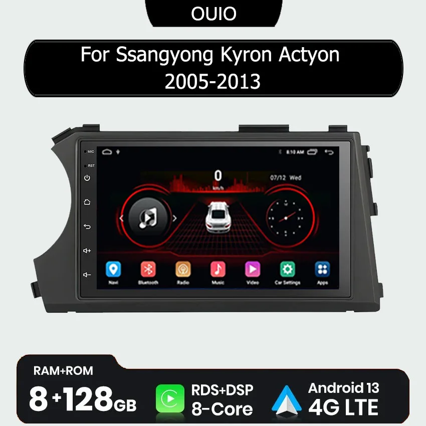 

Android Radio For Ssangyong Kyron Actyon 2005 2006 2007 2008-2013 Car stereo Multimedia Player Carplay Auto GPS navigation DSP