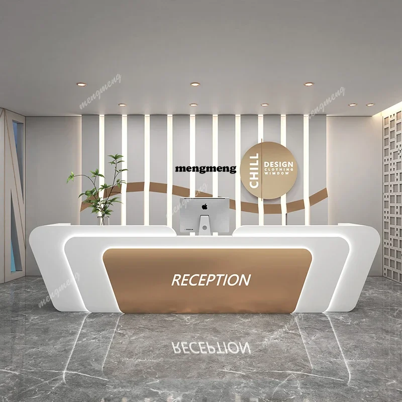 

R Italian Minimalist Checkout Counter Nordic Luxury Beauty Salon Medical Reception Desks Training Institution Office Furniture 1