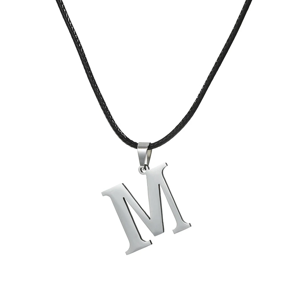 Nuevo collar con inicial del alfabeto de A-Z de acero inoxidable, collar con 26 letras en inglés para hombres y mujeres, regalos de joyería personalizados
