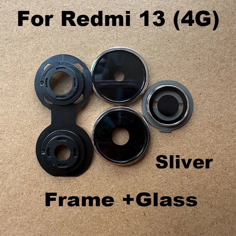 For Xiaomi Redmi 13 Back Camera Lens Glass Rear Camera Lens With Frame Glue Adhesive Replacement
