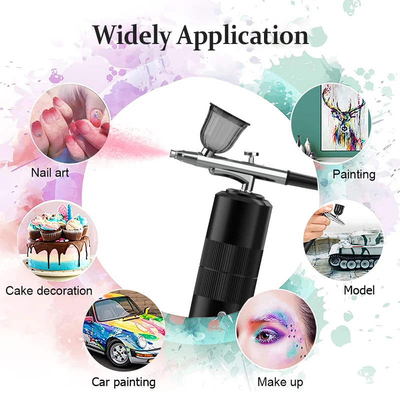 Oxygen Spray Mini Air Compressor Kit Air Brush Spray Gun Spray Gun Nail Art Tattoo Process Nano Fog Nail Spray