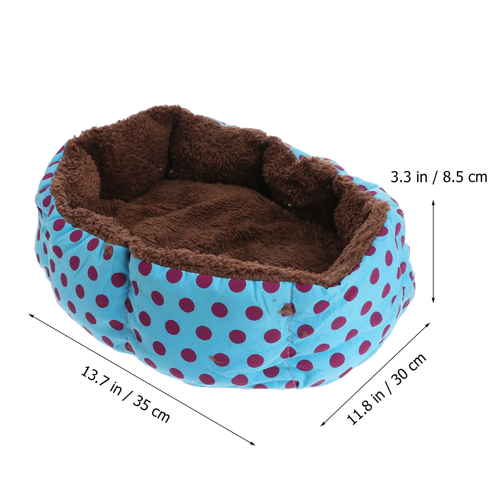 

Octagonal Cotton Polka Dot Pet Dog Puppy Cat Bed House Nest Size S Blue Soft Comfortable Cozy Warm Pet Bed House Waterproof