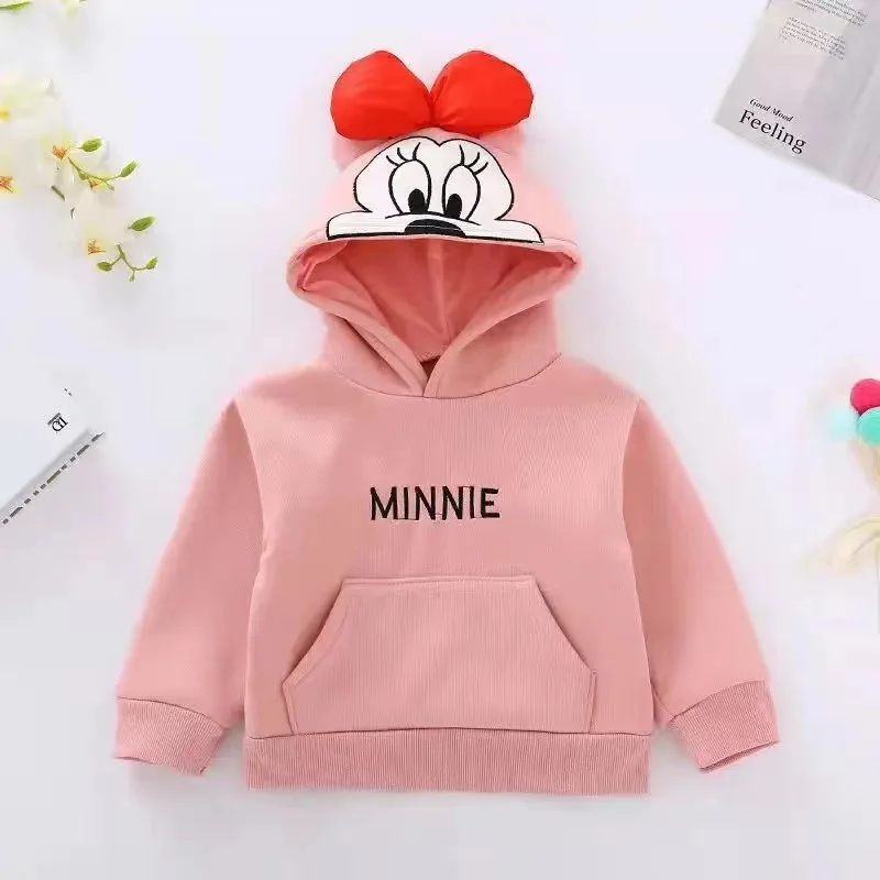 Chaqueta de dibujos animados para niños y niñas, abrigo cálido de Mickey, Minnie, Daisy, sudaderas con capucha, Parka gruesa, ropa de abrigo para niños, Otoño e Invierno