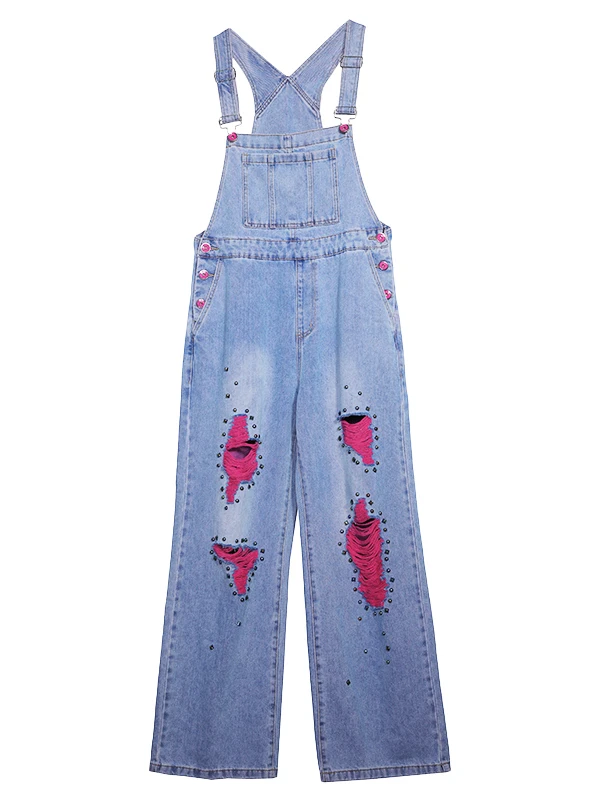 Togula 25 Nowy Amerykański Retro Hot Girl Onesie Damski Luźny Wyszczuplający Modny Top Street Sle Spodnie z Wysokim Stanem Długie Bawełniane