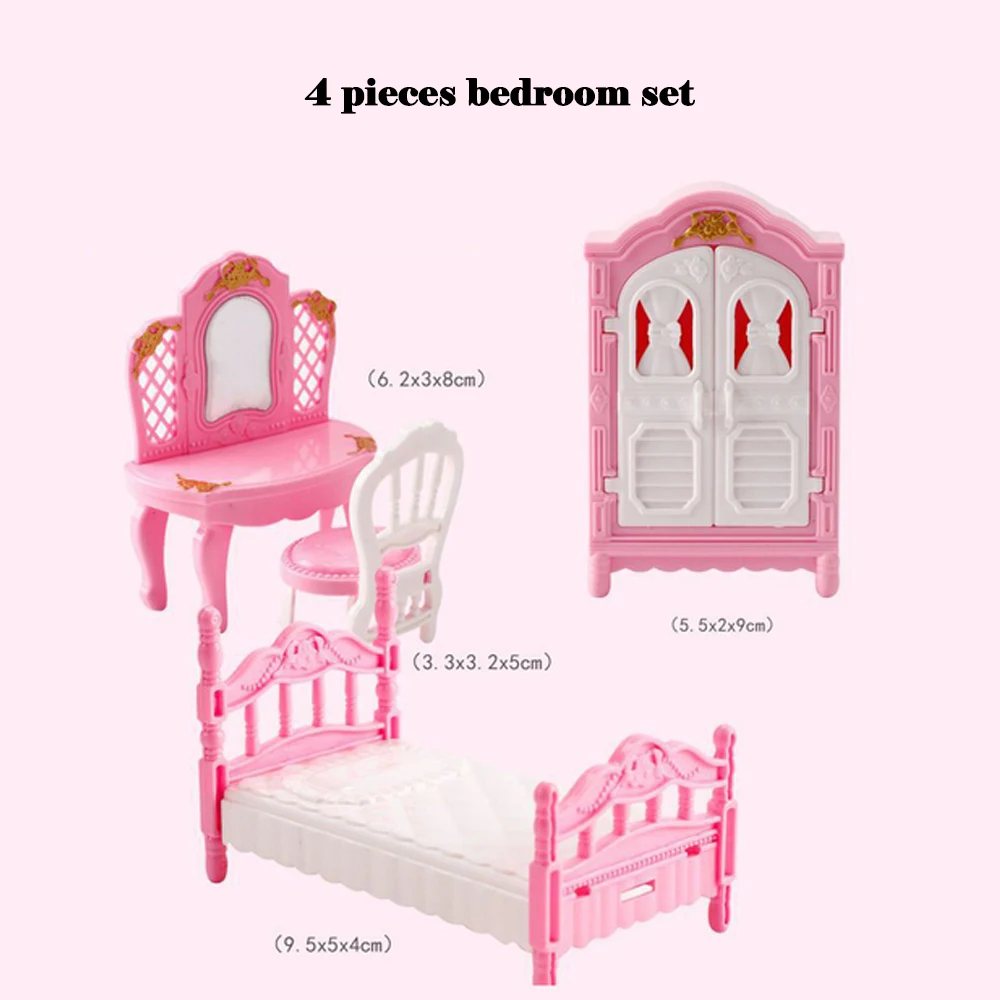 10 articoli Kawaii rosa miniatura casa delle bambole accessori per mobili giocattoli per bambini bagno camera da letto cucina cose da cucina per il