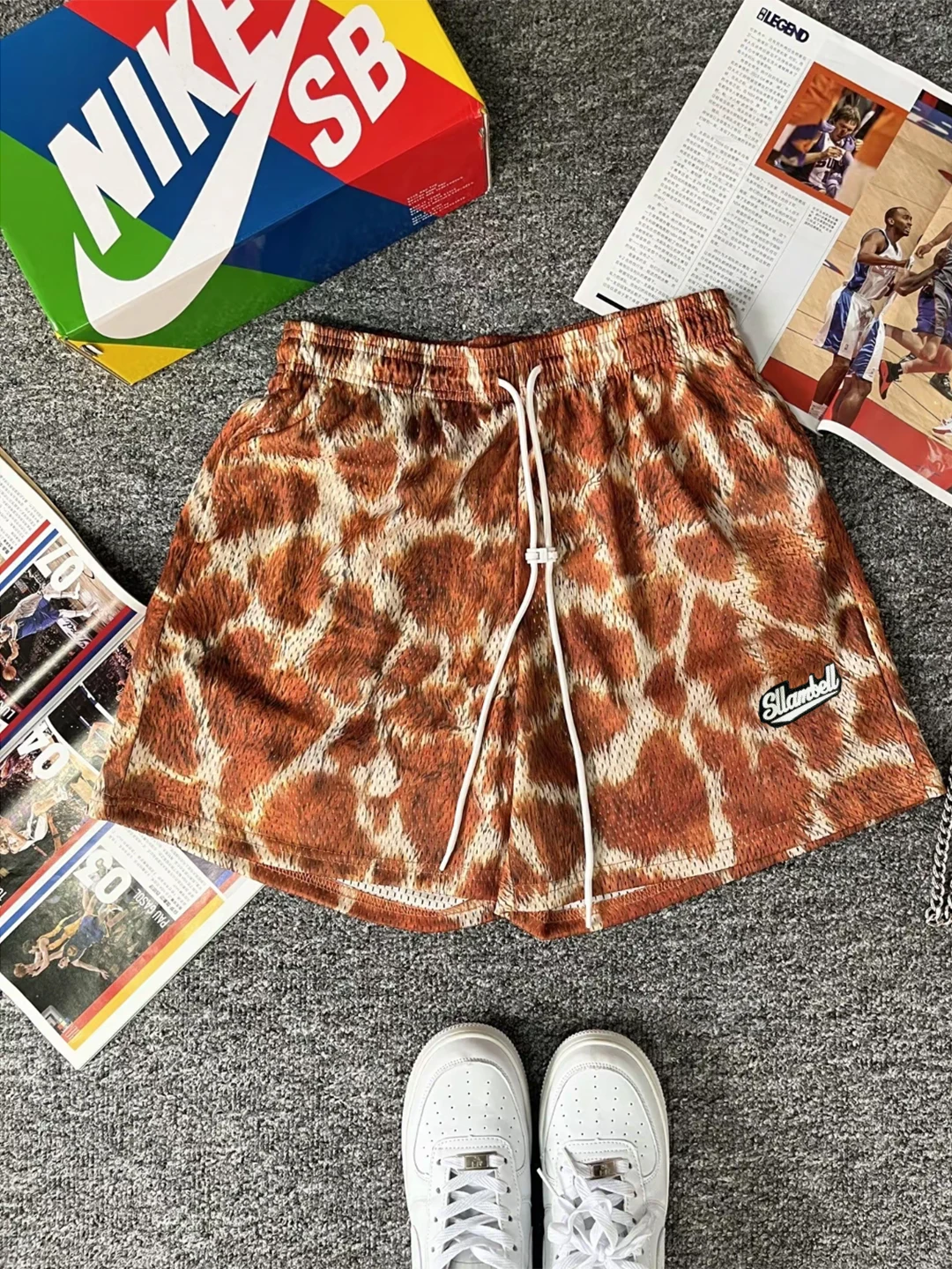

Мужские шорты из ледяного шелка для баскетбола, летние тонкие быстросохнущие беговые шорты с леопардовым принтом, спортивные шорты для молодежи, для отдыха