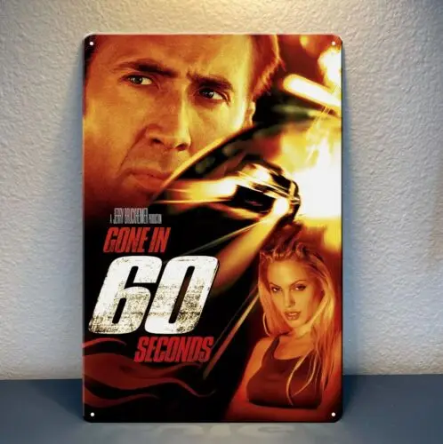 Gone In 60 Seconds Movie Metal Poster Tin Sign 20x30cm Collectable Plaque  -aluminum