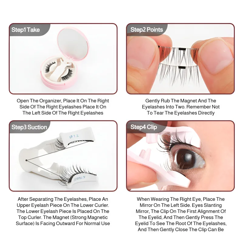 رموش صناعية مغناطيسية ذات طابع بيرفوكس، صندوق الكل في واحد، زهرة الكاميليا الطبيعية، أوروبية وأمريكية #2