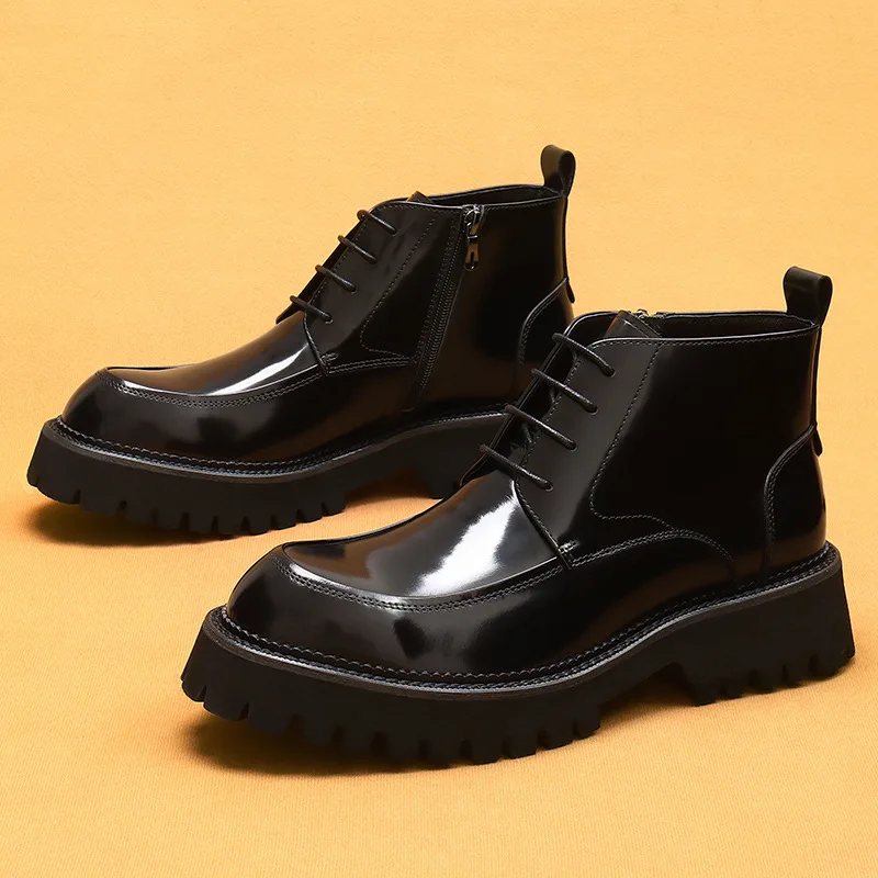 Imagen 5: Botas de Invierno de Nueva Llegada, Botas de Cuero con Cremallera para Hombre, Zapatos para Hombre