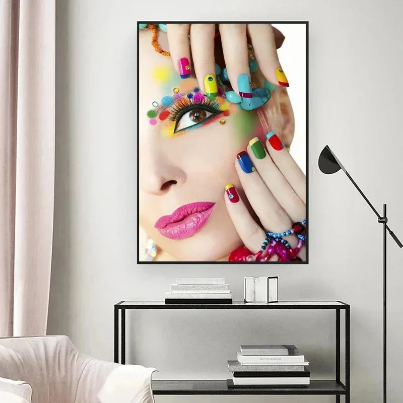 Nail Art Fashion Salon Colorful Canvas Painting Nordic Posters and Prints Modern Wall Art Cosmetics Beauty Shop Home Decor
