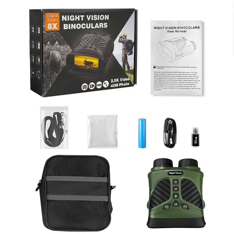 8X Digital Zoom Binocular Hunting camera HD photo and video Built-in 2500mAh Battery Infrared digital night device DT39