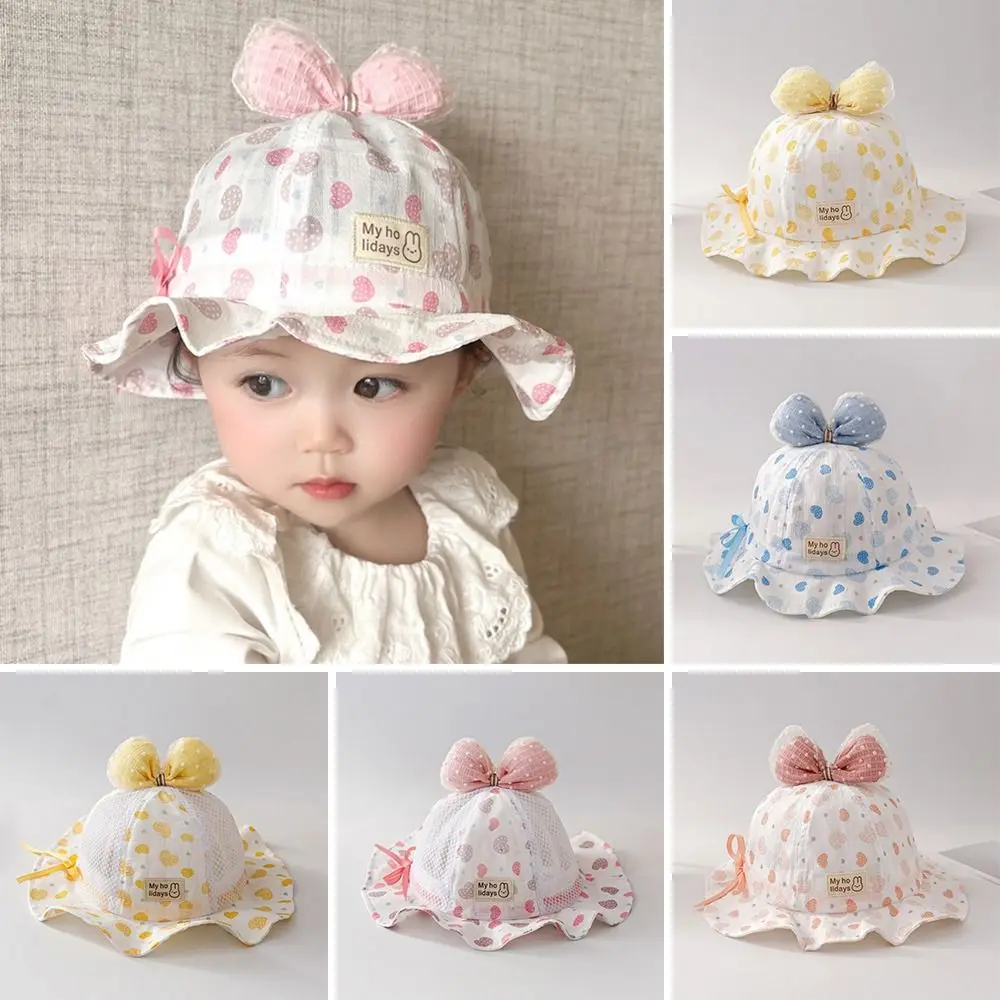 

Anti-UV Multiple Colors Kids Fisherman Hat Cartoon Rabbit Cotton Bucket Hat Children's Cap Girls
