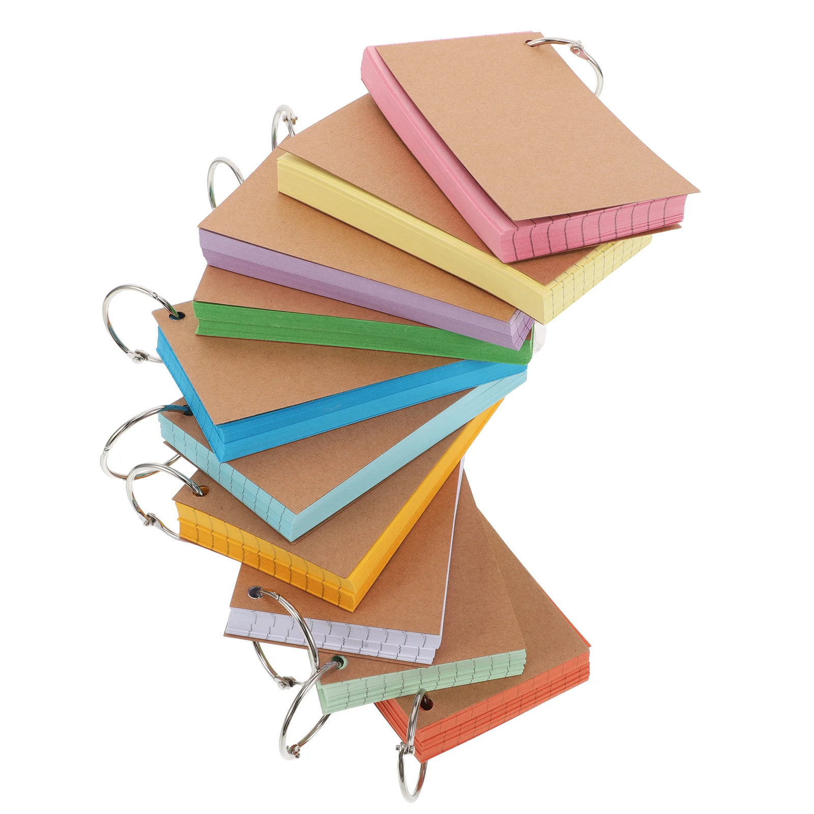 

10pcs American Style Index Notepad Paper Cover Thick Blank Flashcards Double Sided Lined Looseleaf Writing Cards For Study Work