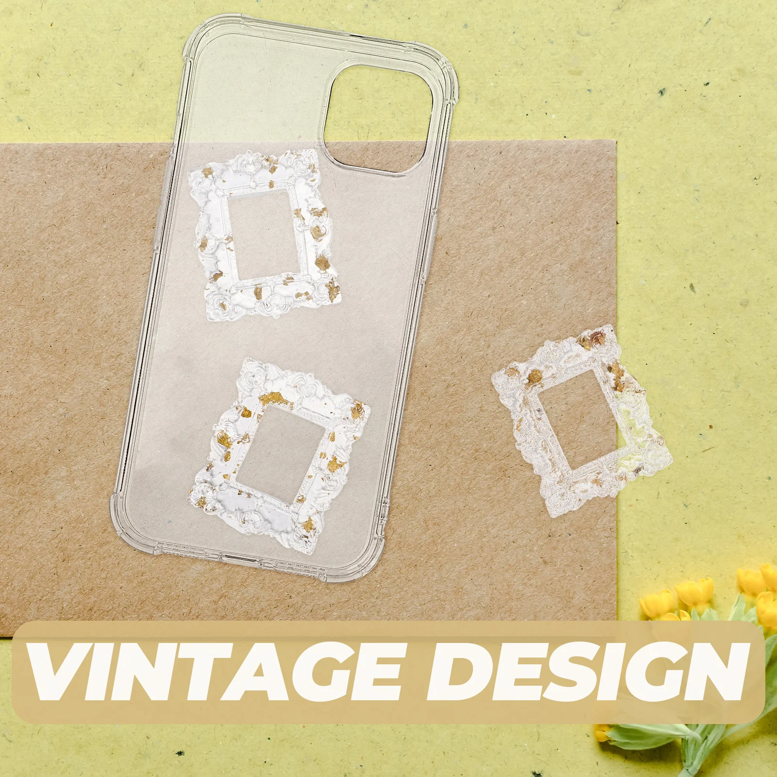 

4Pcs Resin Miniature Vintage Picture Frames Small Photo Frame Ornaments Prop for Home Desktop Jewelry Makeup Shops