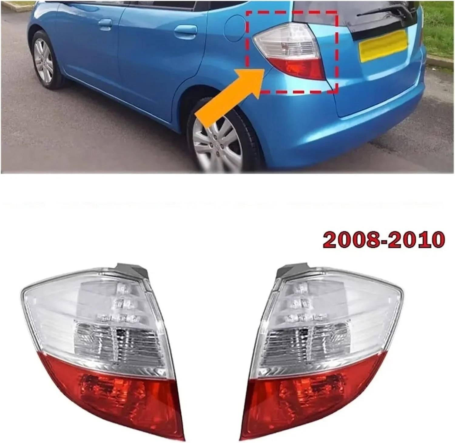 

Для Honda JAZZ FIT Hatchback 2008 2009 2010, автомобильный задний фонарь, задний бампер, стоп-сигнал, указатель поворота, предупреждение