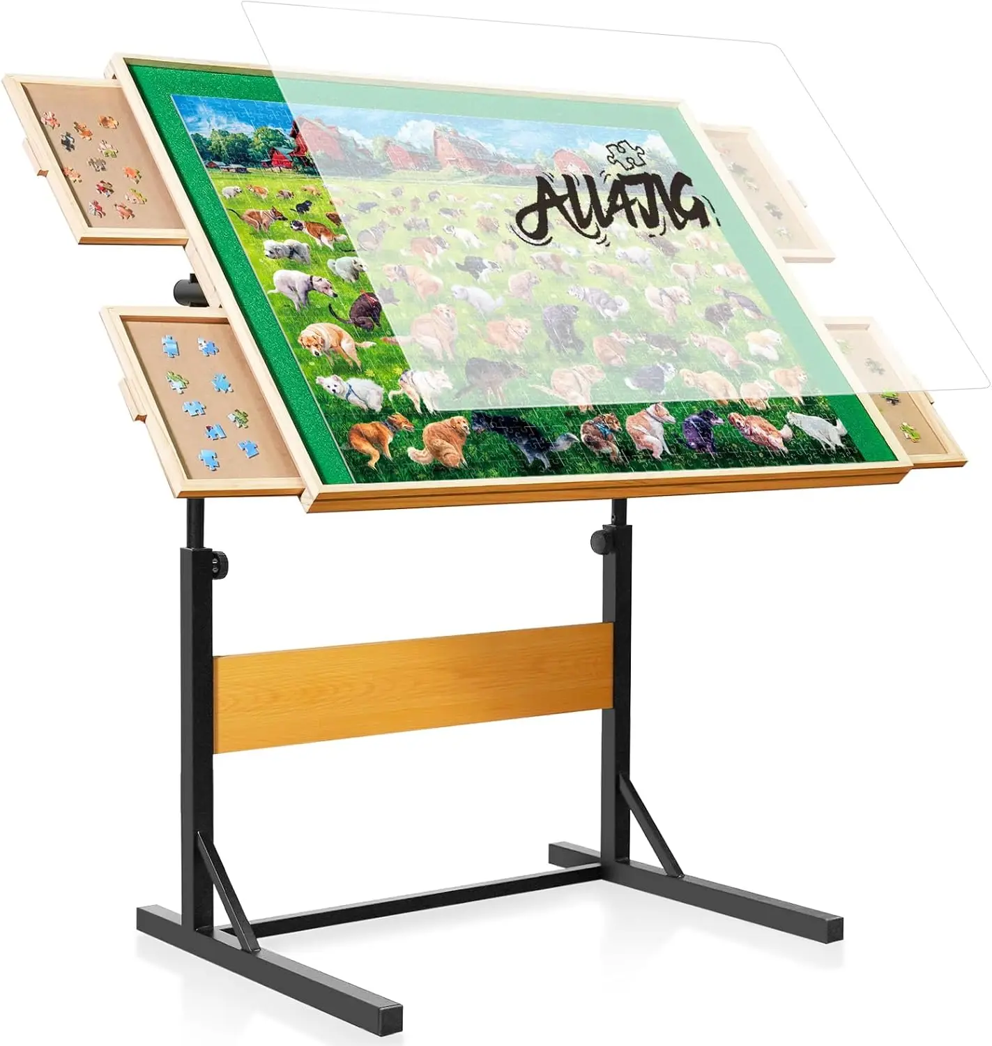 

1500 Pieces Puzzle Table for Adults Gifts, Wooden Jigsaw Puzzle Table with 4 Drawers, Upgraded Stability & Optimized Lightweight