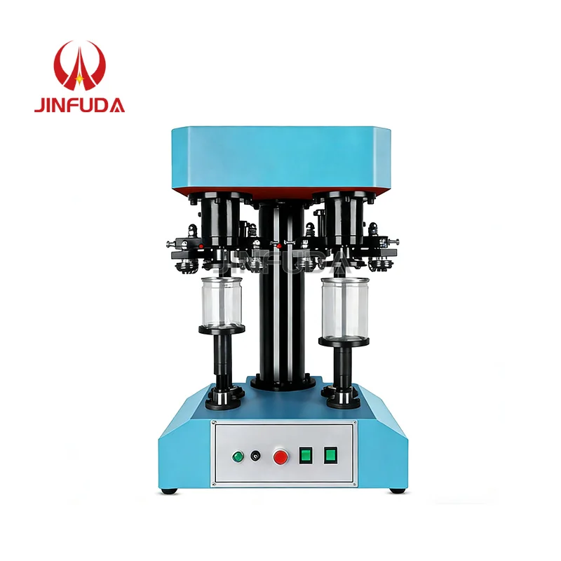 Electric Semi Automatic Double Head Sealing Machine for Paper Glass Carton Cans in Food & Beverage Packaging