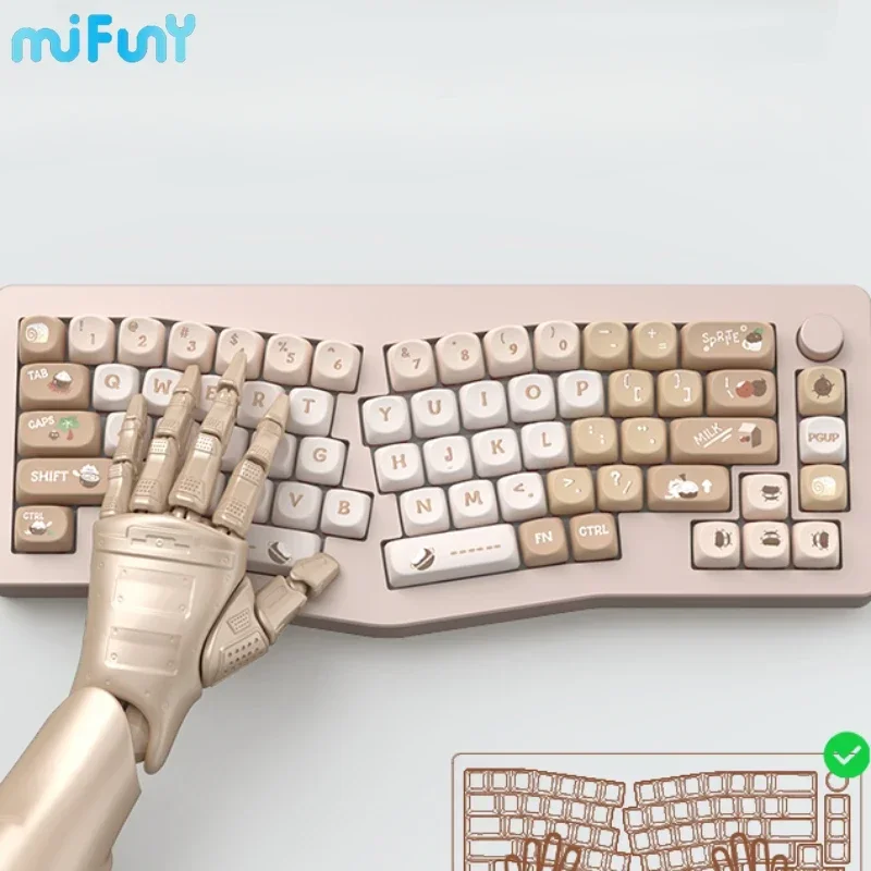 Imagem -03 - Mifuny Alice 67pro Jogo Teclado Mecânico sem Fio Ergonômico Teclado Tri Modo 67 Teclas Rgb Retroiluminado Recarregável Gamer Teclados